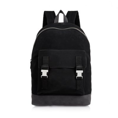 Black buckled backpack